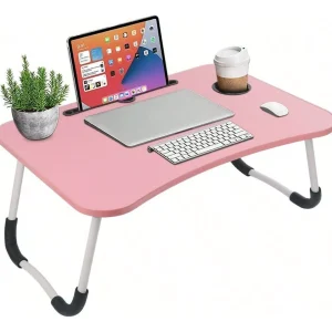 Mesa Plegable Portátil Para Laptop/cama Multiusos Escritorio Color Coral Claro