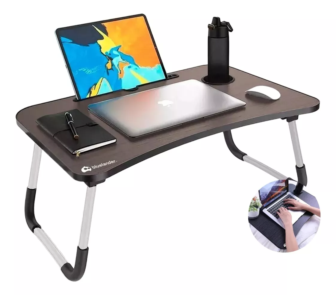 Mesa Plegable Portátil Para Laptop/cama Multiusos Escritorio negro