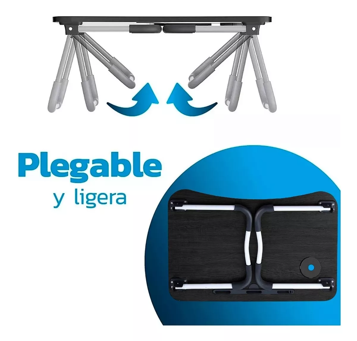 Mesa Plegable Portátil Para Laptop/cama Multiusos Escritorio negro