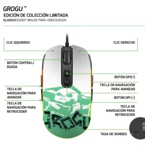 MOUSE PARA VIDEOJUEGOS GLADIUS12400T PMO-S203GR EDICIÓN DE COLECCIÓN LIMITADA