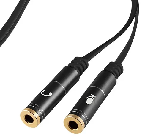 Adaptador 3.5mm Argom ARG-CB-0029 Audio y Micrófono Macho-Hembra Negro
