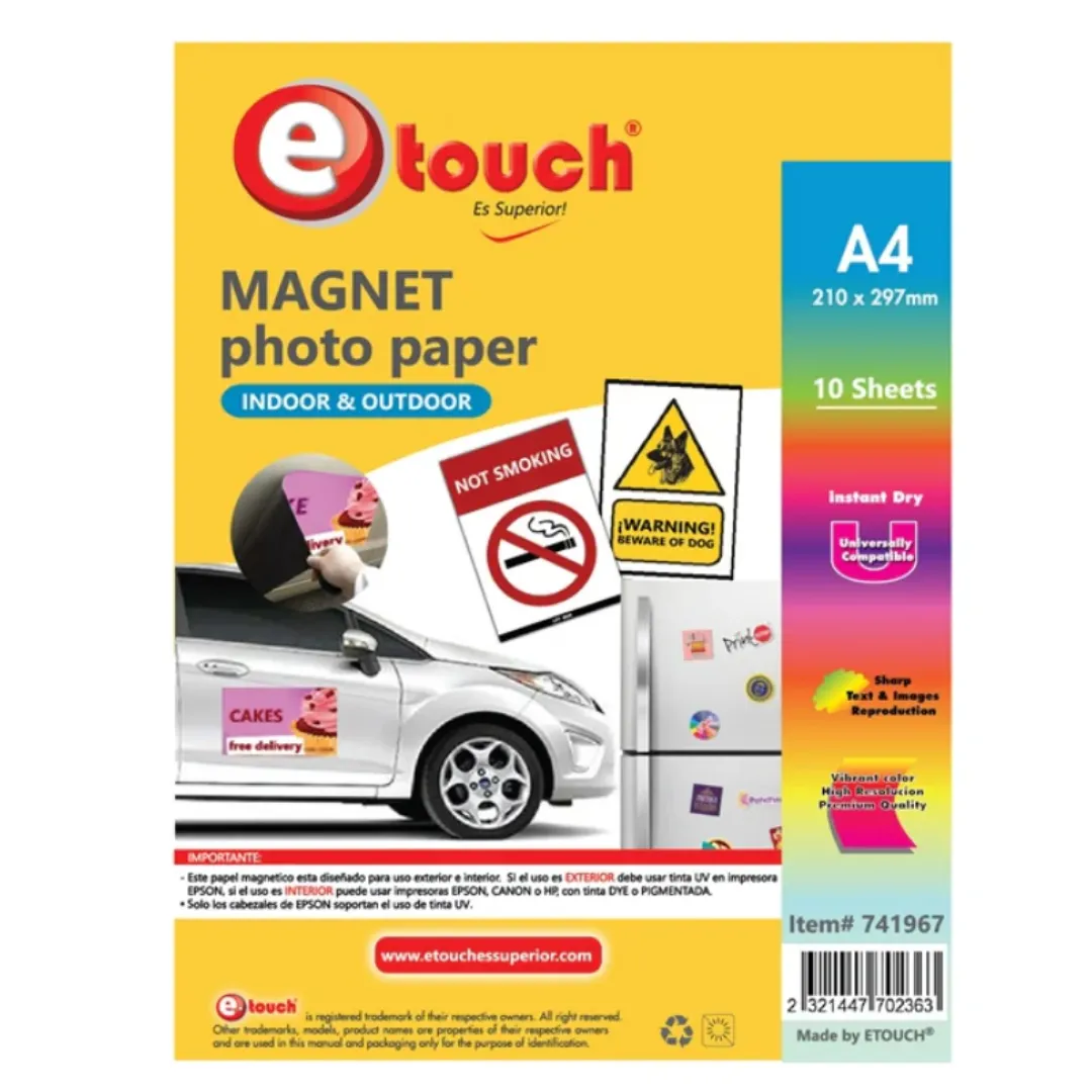 Papel foto matte a4 magnetico exterior e interior etouch