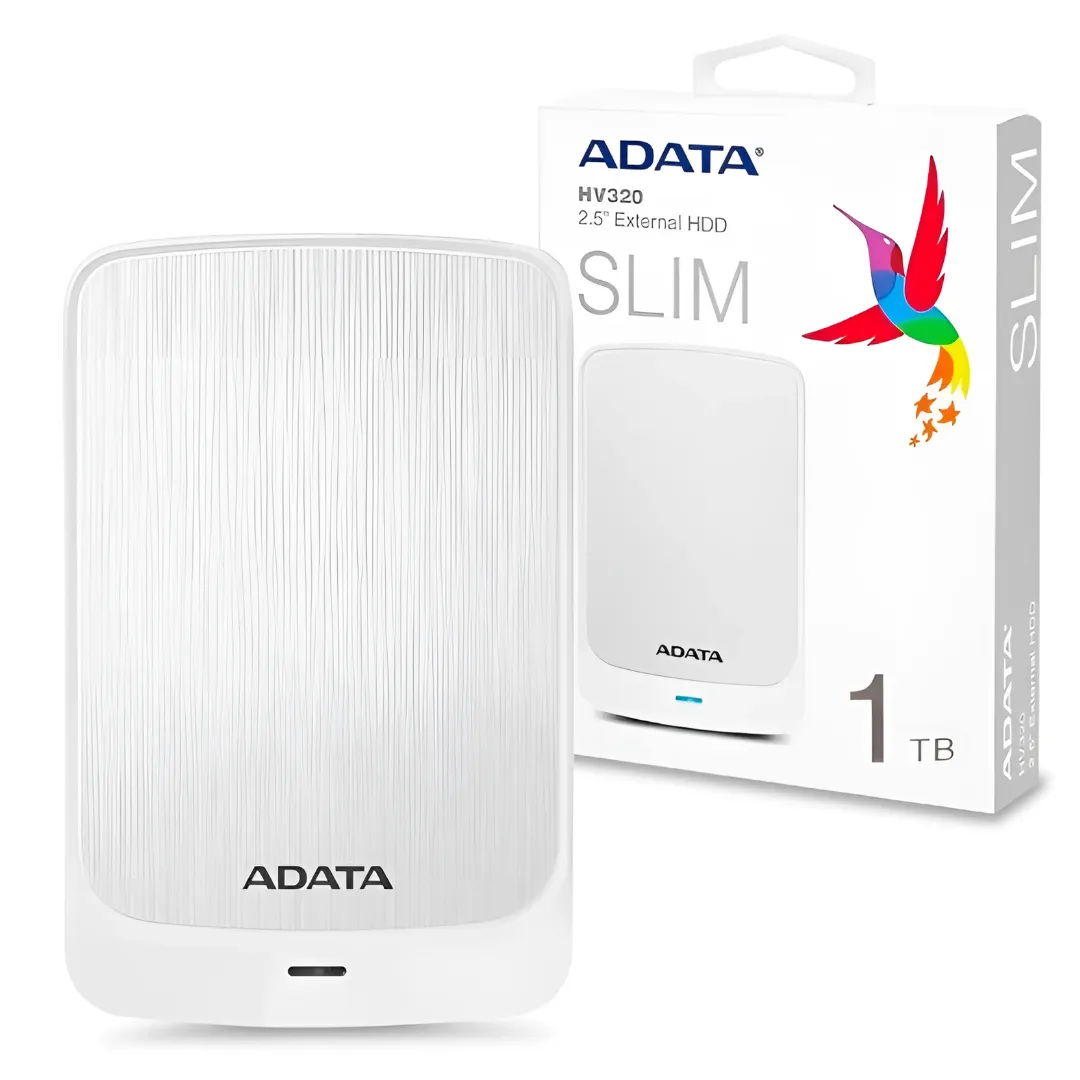 DISCO EXTERNO ADATA HV320 1TB BLANCO AHV3201TU31-CWH