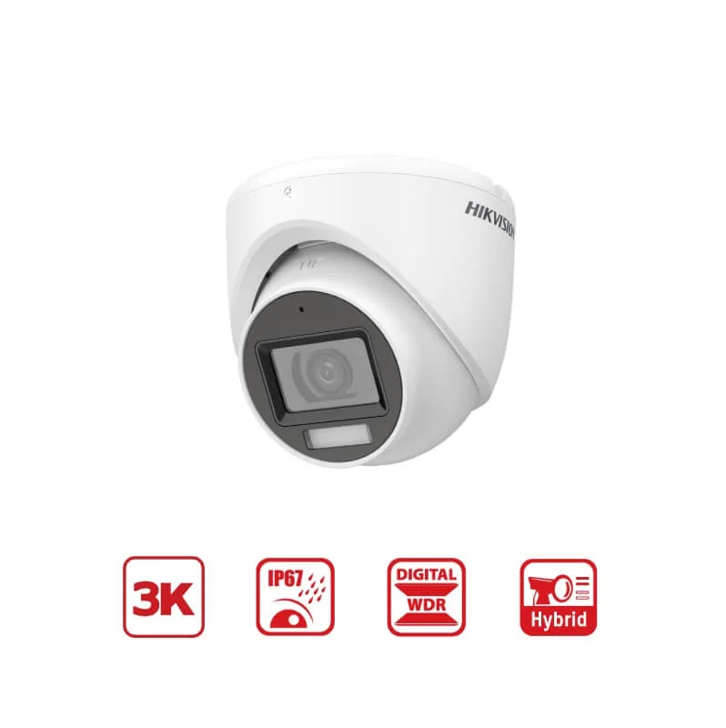 📷 Cámara Hikvision DS-2CE76K0T-LPFS – 3K Domo con Audio y Luz Blanca