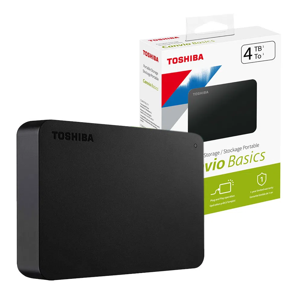 💽 Toshiba Canvio Basics 4TB – Disco Duro Externo Portátil USB 3.0