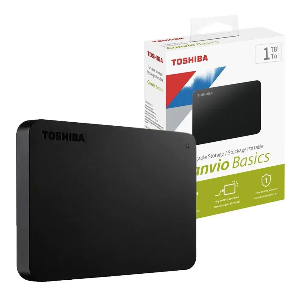 💽 Toshiba Canvio Basics 1TB – Disco Duro Externo Portátil USB 3.0