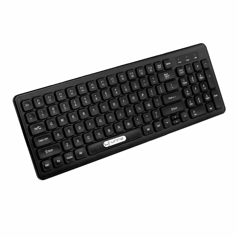 Teclado Inalámbrico Unno Tekno Klass Español Negro