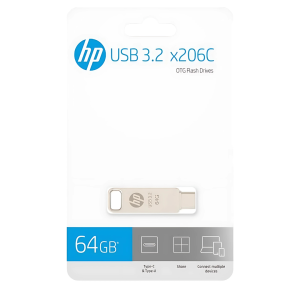 💾 HP X206C – Memoria USB Dual 64GB (USB 3.2 Tipo A + Tipo C)