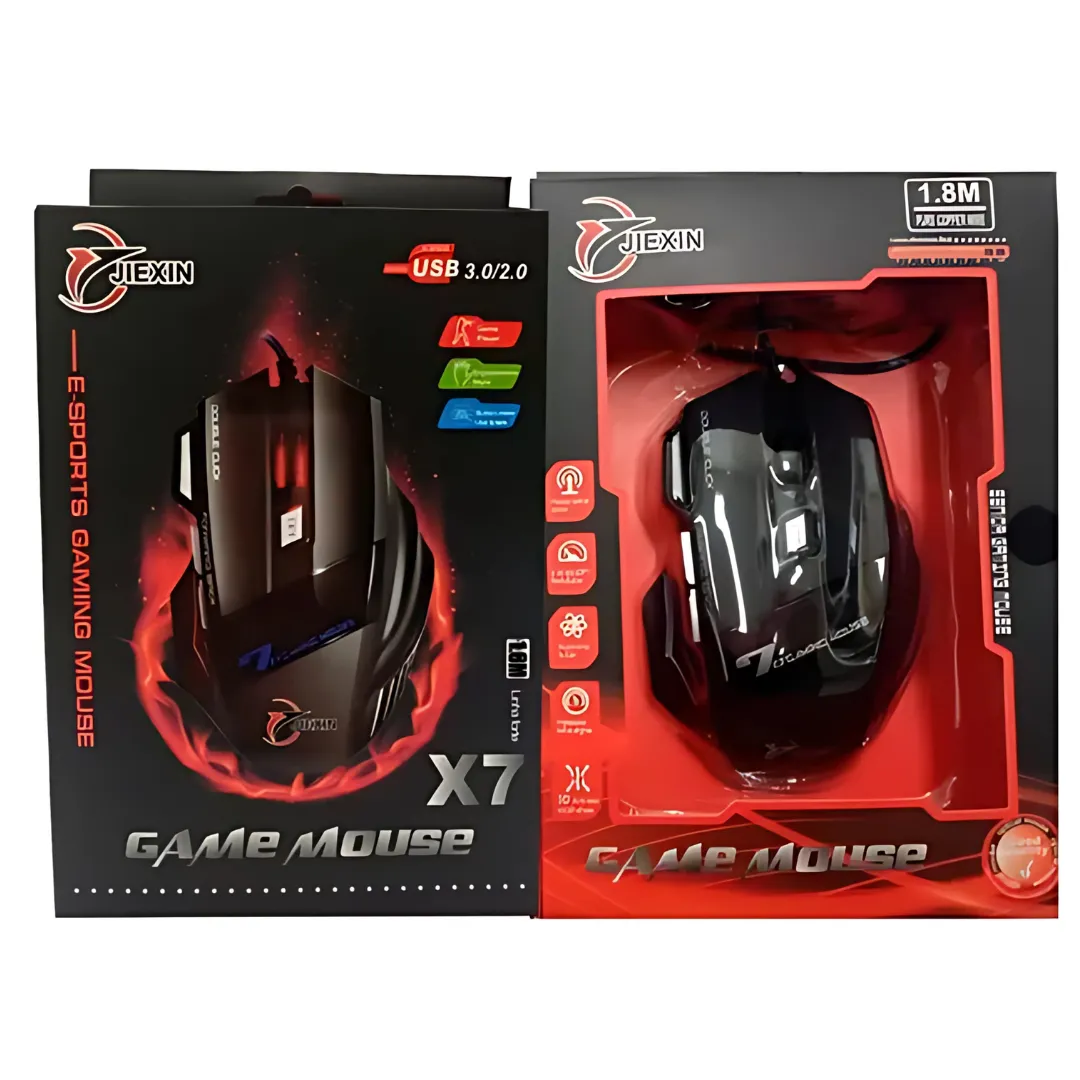 iMICE Ratón para juegos ergonómico con cable 7 teclas7-Color RGB LED 5500 DPI USB Mouse Gamer