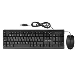 Teclado y Mouse Alámbrico Unno Tekno Klass USB Negro Español