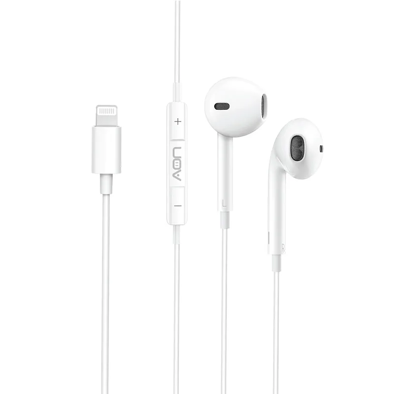 Audífonos AON Ligningth In-ear Wired MFI EarBuds Blanco