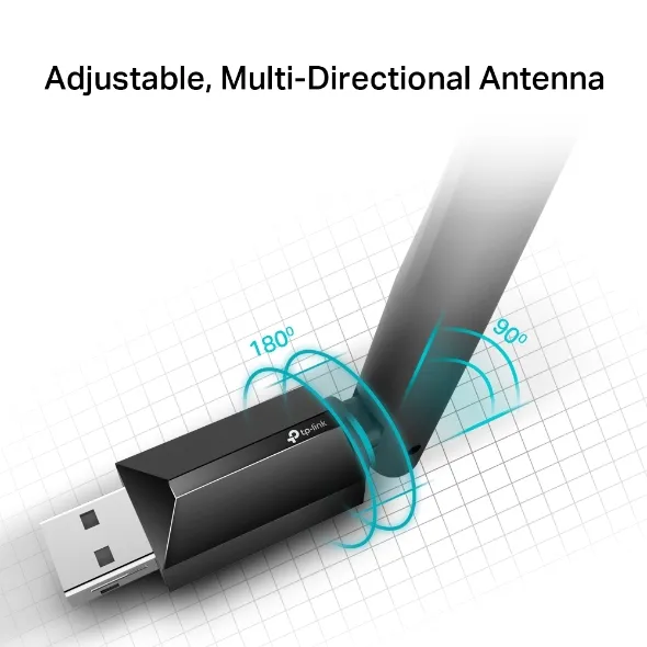 Adaptador USB TP-Link Archer T2U Plus AC600 WiFi Dual Band Alta Ganancia