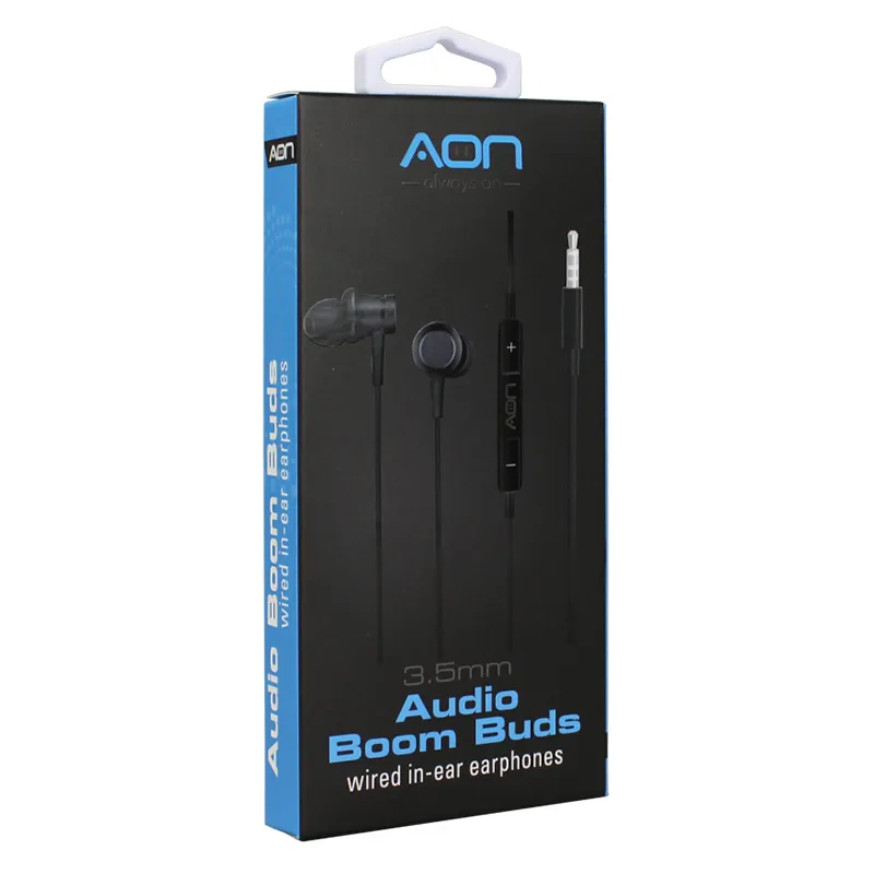 Audífonos AON 3.5mm In-ear Boom Buds Negro
