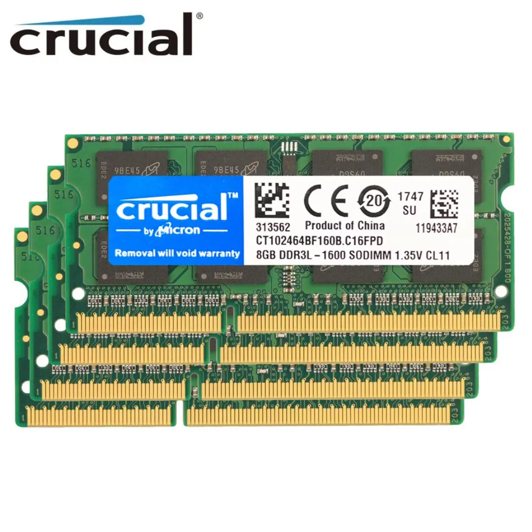 Memoria RAM Laptop Crucial DDR3L 8GB y 16GB 1600MHz SODIMM