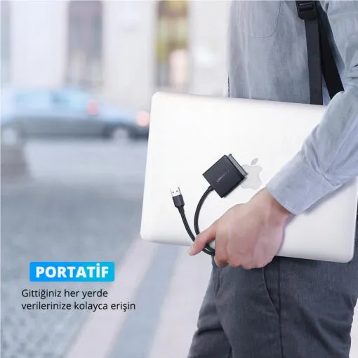 Gabinete D/Duro Sata A Usb-A 3.0 3.5»/2.5 Dc5.5Mm Negro Cm257 Ugreen