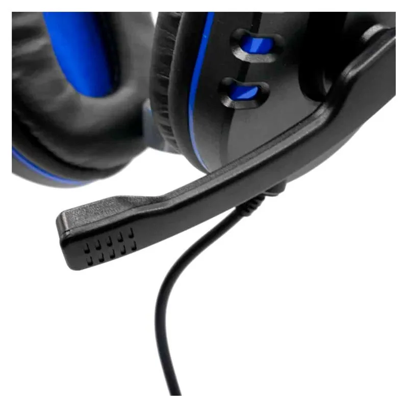 Audífonos Tipo Headset Unno Tekno HS7214BL USB Ace14 con Micrófono Negro-Azul
