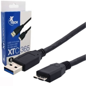 XTC-365 Cable para Discos Duros Externos Micro USB B a USB A Negro
