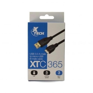 XTC-365 Cable para Discos Duros Externos Micro USB B a USB A Negro