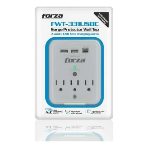 Tomacorriente protector tensión 490J/1875W, 6 slds, USB, 120V