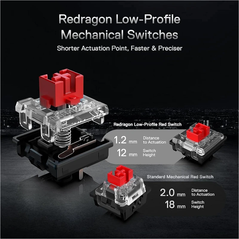 Teclado Redragon Gaming Horus Inalambrico Blanco RGB Tkl Switch Rojo K621W Mecanico