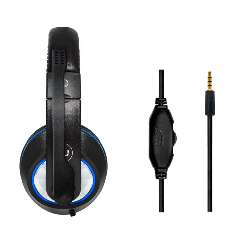Audífonos Tipo Headset Unno Tekno 3.5mm HS7212BL Ace12 con Micrófono Negro