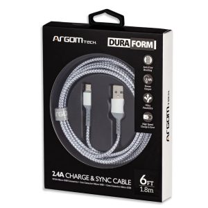 Cable Sync charge 2.4A 6ft 1.8m argom