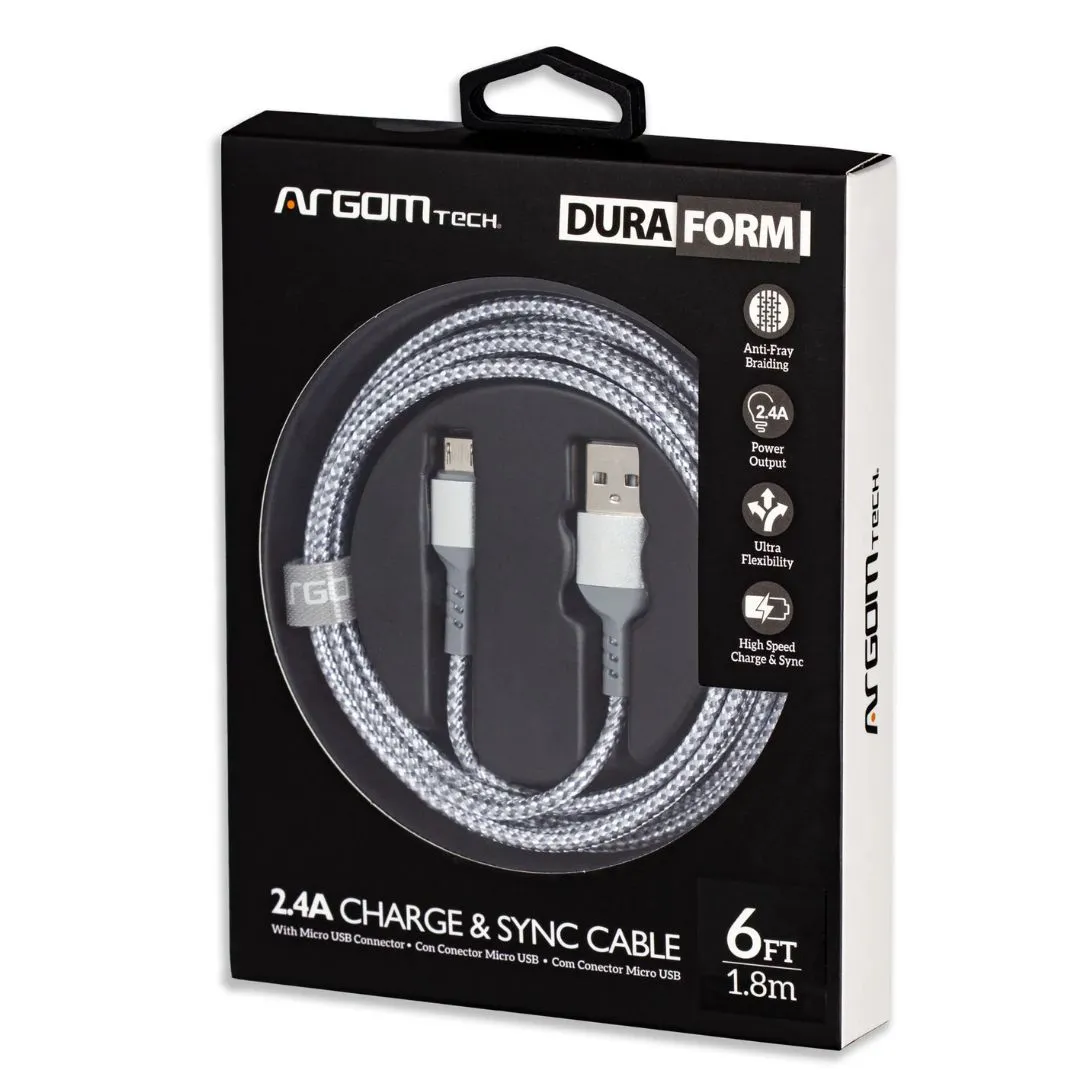 Cable Sync charge 2.4A 6ft 1.8m argom