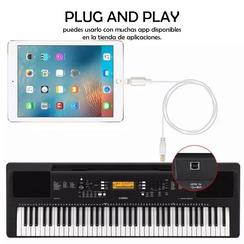 USB B MIDI a lightning