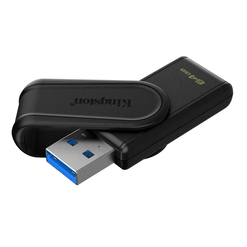 Kingston, USB DataTraveler Exodia S, Con tapa giratoria, Negra DTXS/64GB