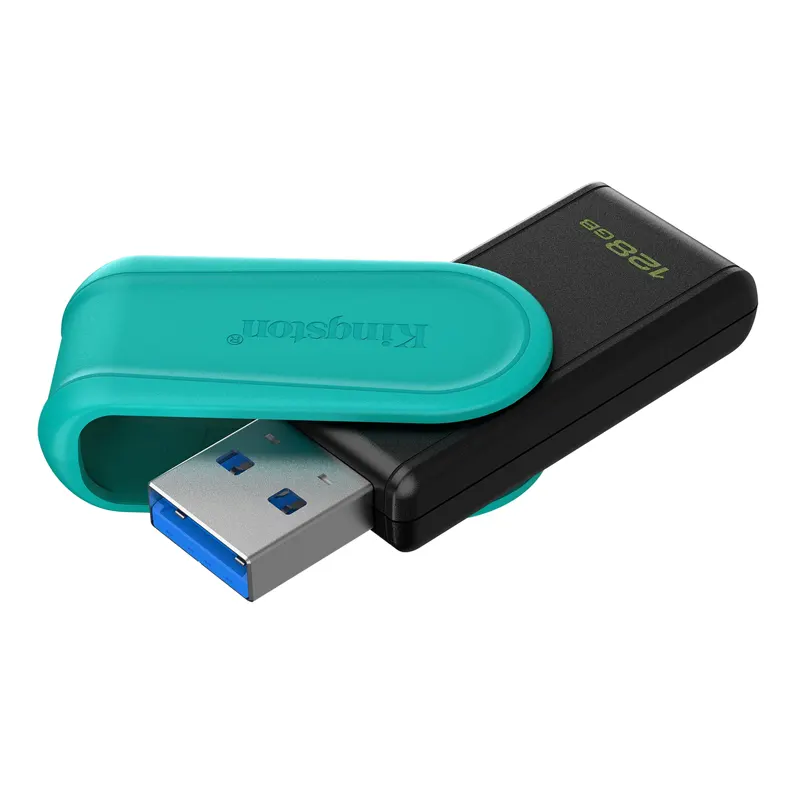 Kingston, USB DataTraveler Exodia S, 128GB, USB-A 3.2, Negro/Turquesa, DTXS/128GB