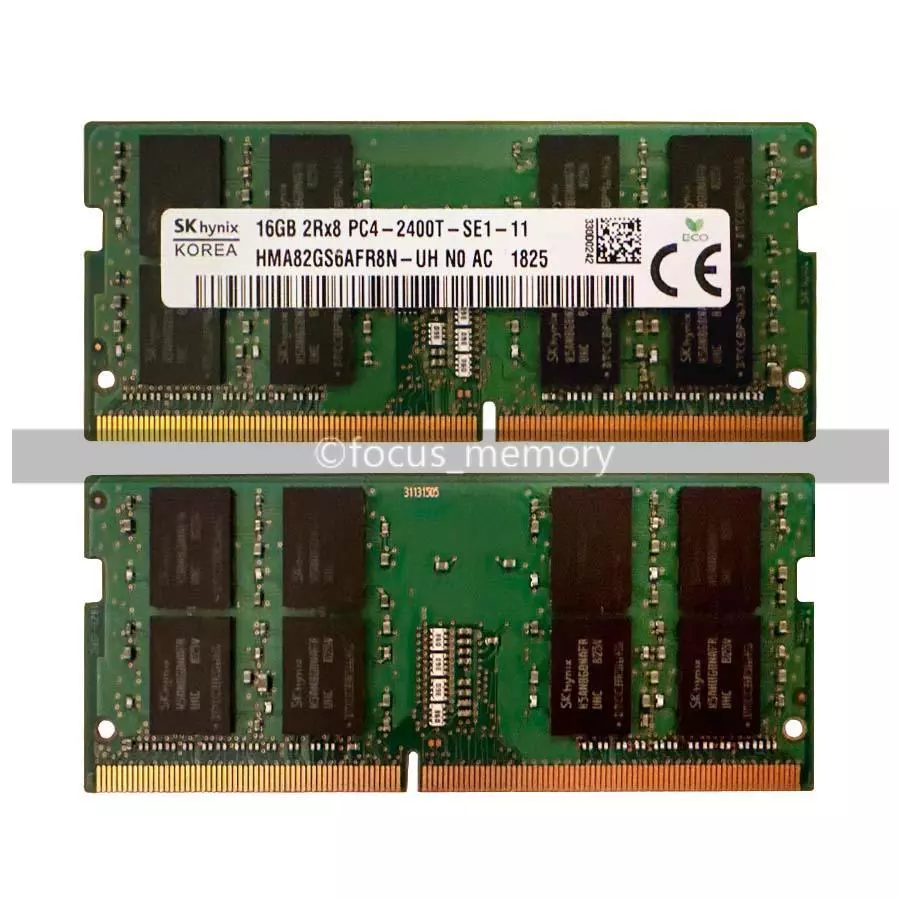 Portátil SK Hynix 16 GB DDR4 2400 SODIMM RAM 2Rx8 PC4-19200 HMA82GS6AFR8N-UH 260 pines