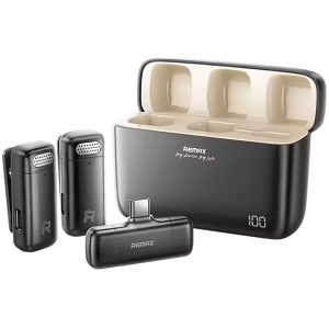 Microfon wireless Remax K15 pentru transmisie live, dublu tip C para Androide