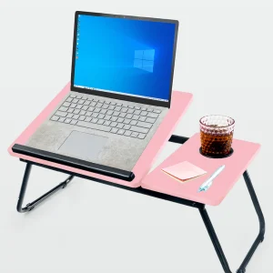 Mesa plegable portátil en madera y metal: ideal para trabajar y relajarte