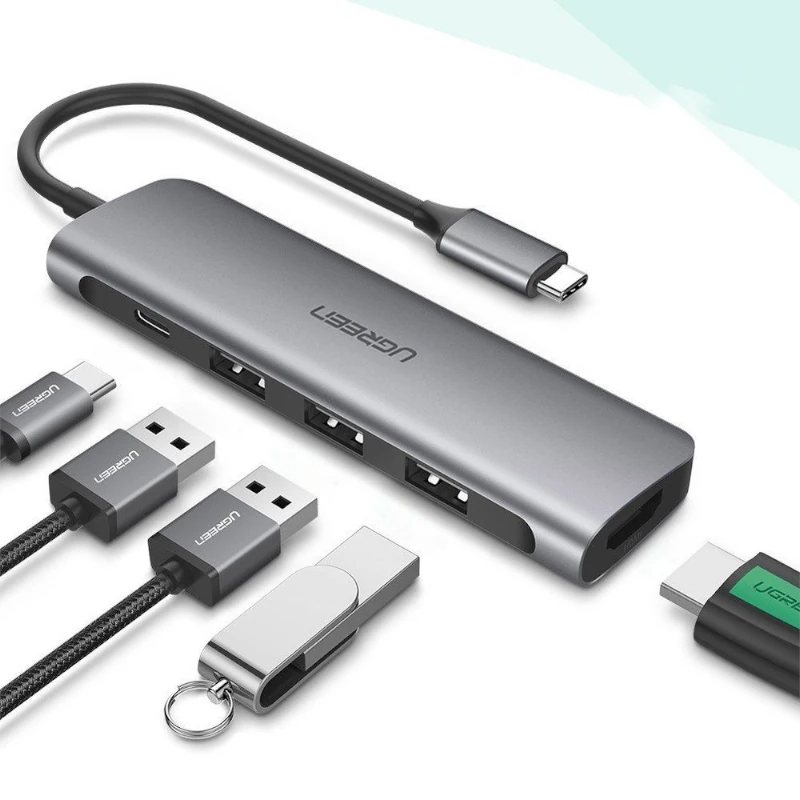 Hub Usb-C 4 Puertos + Hdmi Negro Cm136 Ugreen