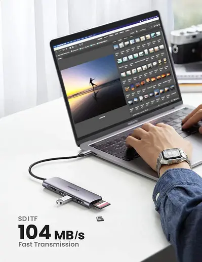 Hub Usb-C 6 Puertos Cm195 Gris Ugreen