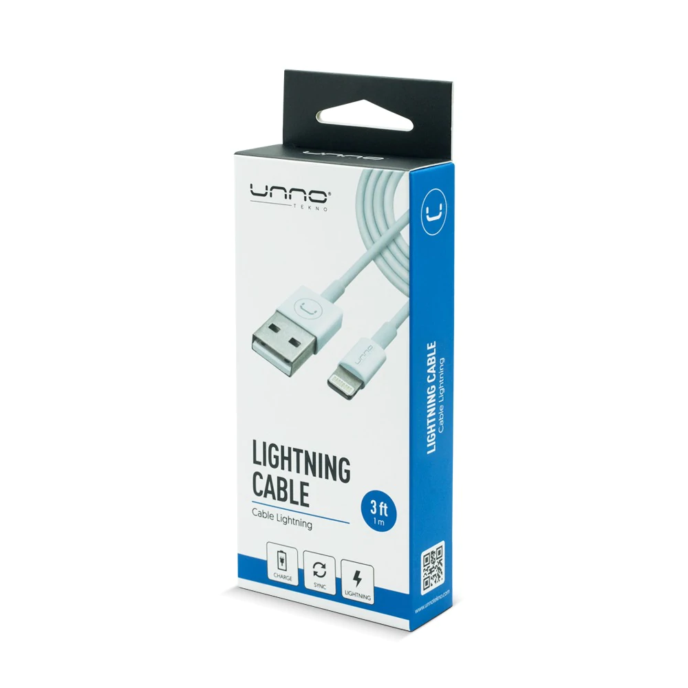 CABLE USB LIGHTNING PARA IPHONE UNNO 1.5M /5FT CB4053WT