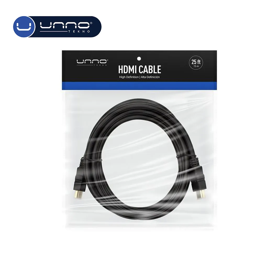 CABLE HDMI MACHO MACHO UNNO 7.2M /25FT CB4125BK
