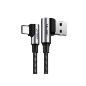 Cable Usb-A 2.0 A Usb-C Angulo 1M Aluminio Negro Us176 Ugreen