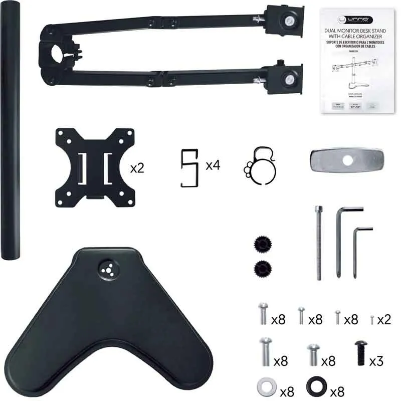 Bracket de Escritorio Unno Tekno Dual TM8001BK 12-32″ Articulado Negro
