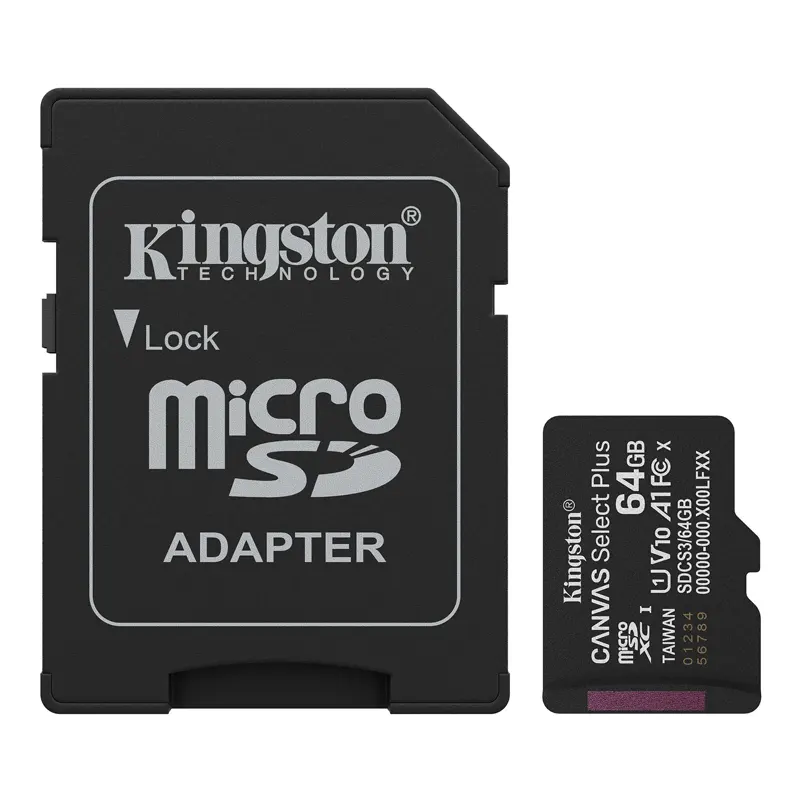MEMORIA MICROSD KINGSTON 64GB CANVAS SELECT PLUS SDCS3/64GB