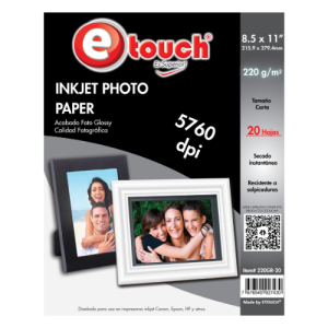 PAPEL FOTO CARTA 220GRS 100 HOJAS ETOUCH