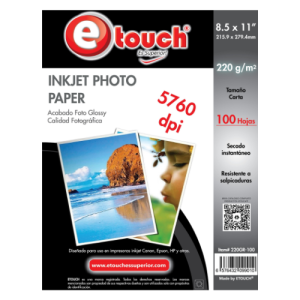 PAPEL FOTO CARTA 220GRS 100 HOJAS ETOUCH