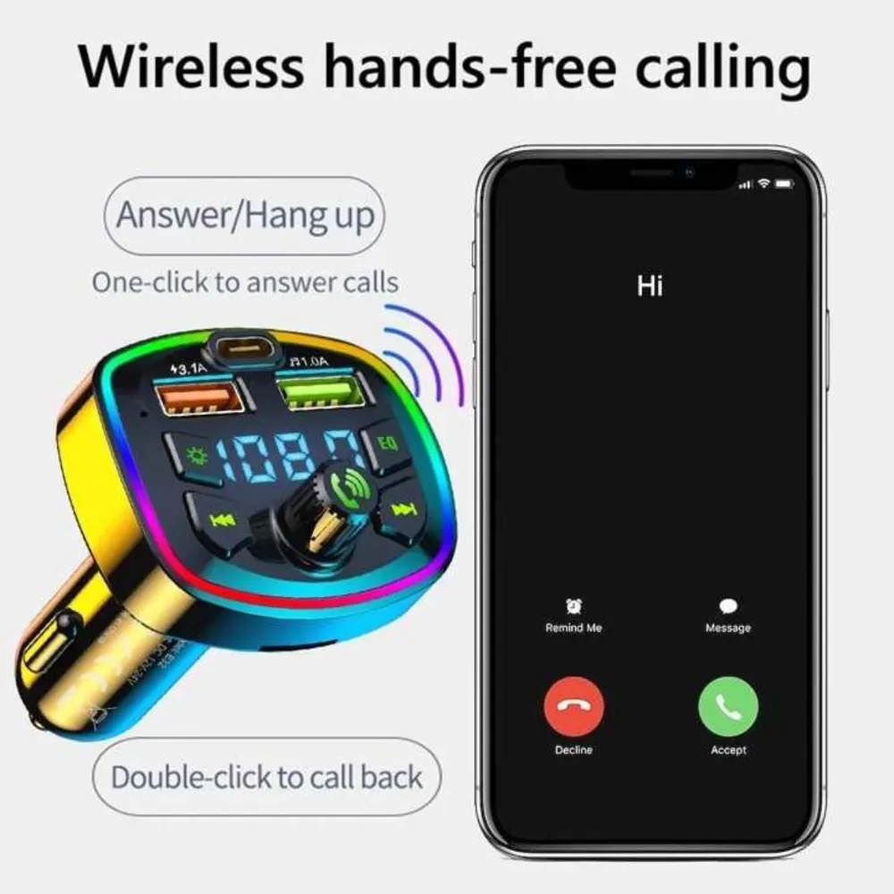 Transmisor de radio FM adaptador Bluetooth para Carro Q7