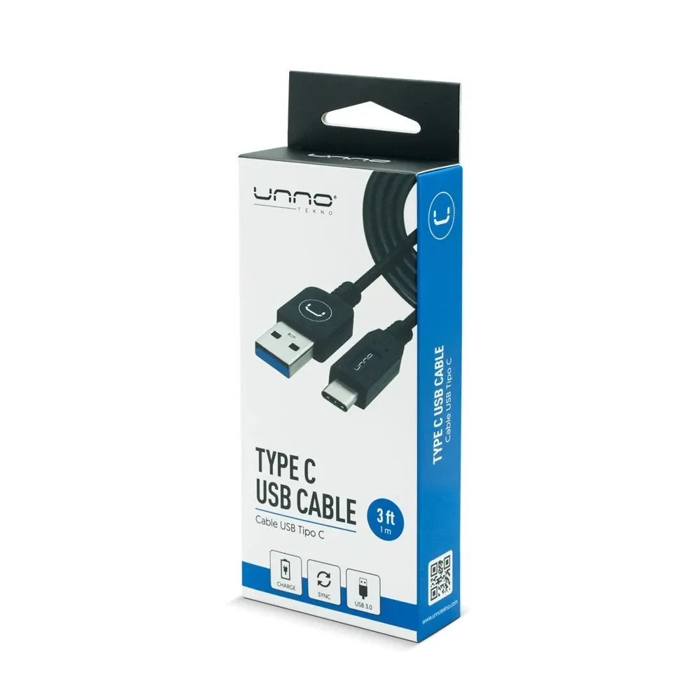 CABLE TIPO-C USB 3.0 UNNO 1.5M /5FT CB4054BK