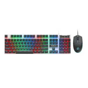 iMICE AN-350 – Juego de teclado y ratón para juegos con cable, teclas suspendidas, sensación mecánica, brillantes (negro)