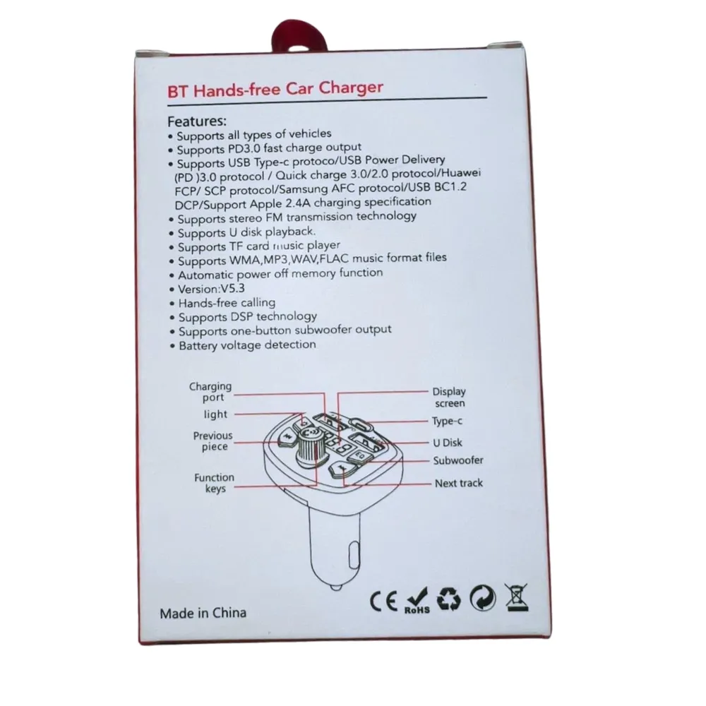 Transmisor de radio FM adaptador Bluetooth para Carro Q7